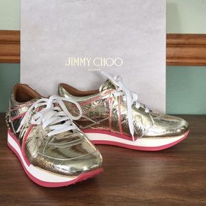 Jimmy Choo mirrored lace up sneaker
